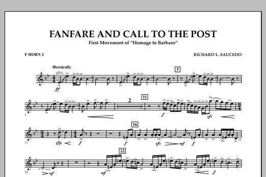 Download Richard L. Saucedo Fanfare and Call to the Post - F Horn 2 Sheet Music