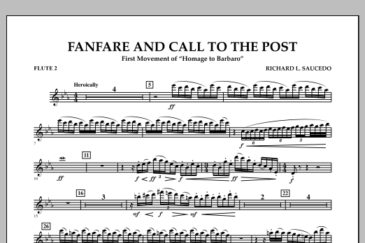 Download Richard L. Saucedo Fanfare and Call to the Post - Flute 2 Sheet Music