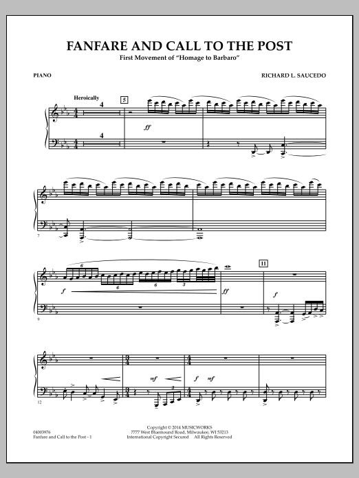 Download Richard L. Saucedo Fanfare and Call to the Post - Piano Sheet Music
