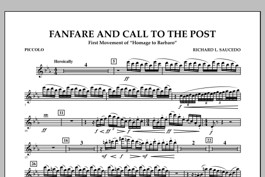 Download Richard L. Saucedo Fanfare and Call to the Post - Piccolo Sheet Music