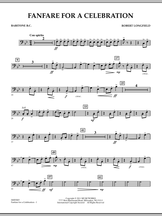 Download Robert Longfield Fanfare For A Celebration - Baritone B. Sheet Music