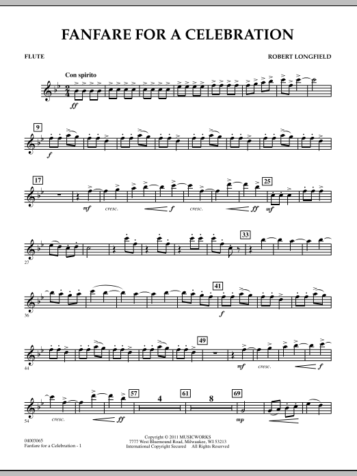 Download Robert Longfield Fanfare For A Celebration - Flute Sheet Music