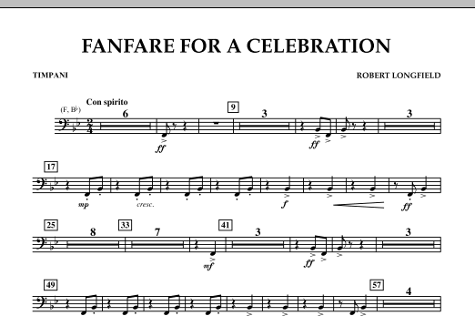 Download Robert Longfield Fanfare For A Celebration - Timpani Sheet Music