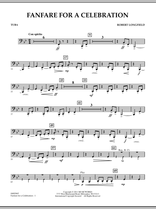 Download Robert Longfield Fanfare For A Celebration - Tuba Sheet Music