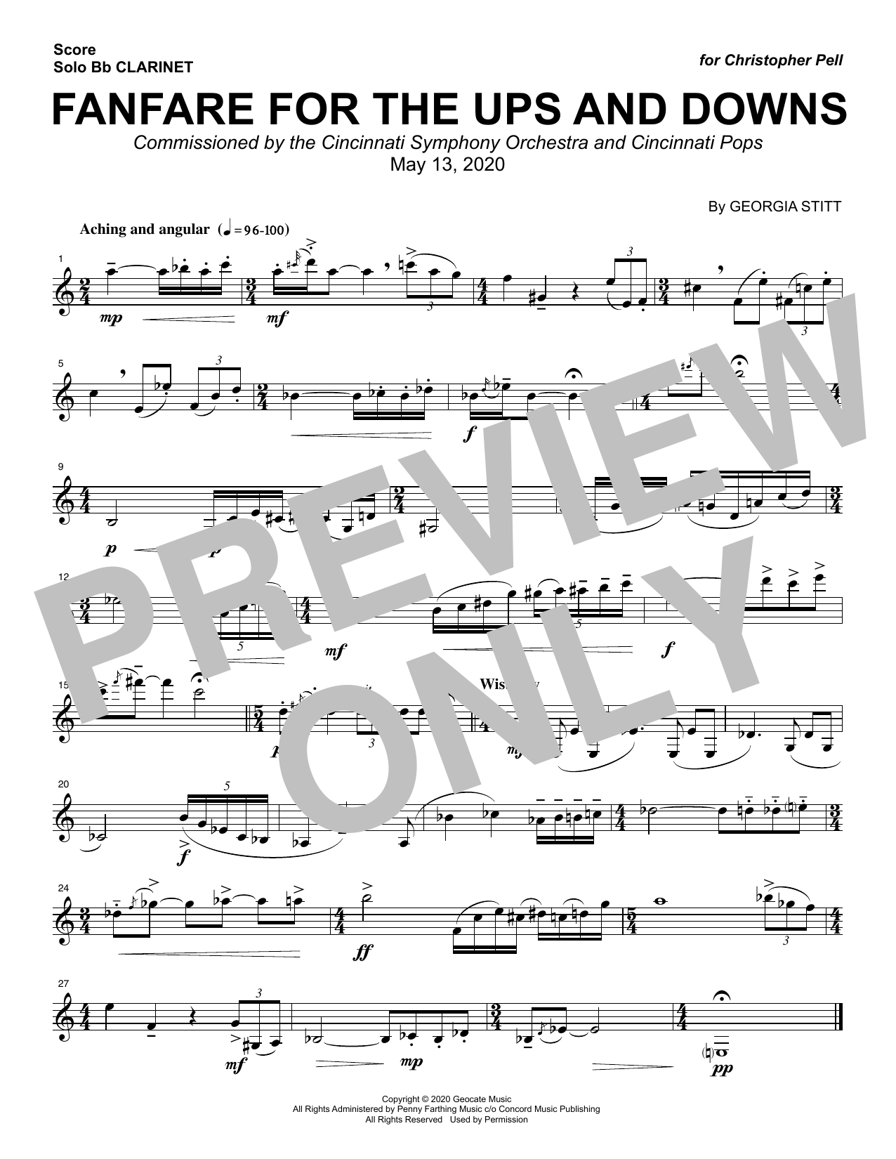 Download Georgia Stitt Fanfare For The Ups And Downs Sheet Music
