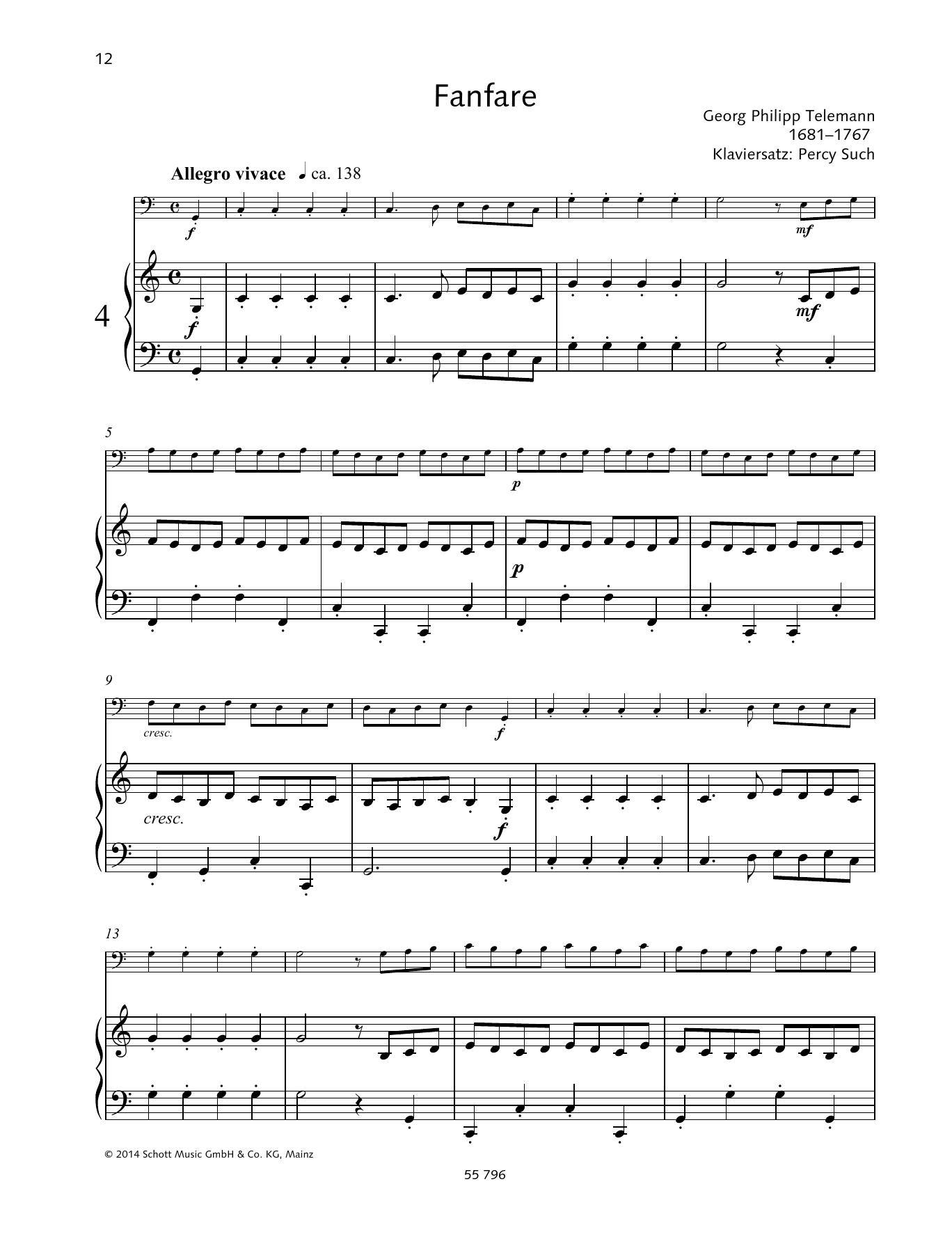 Download Georg Philipp Telemann Fanfare Sheet Music
