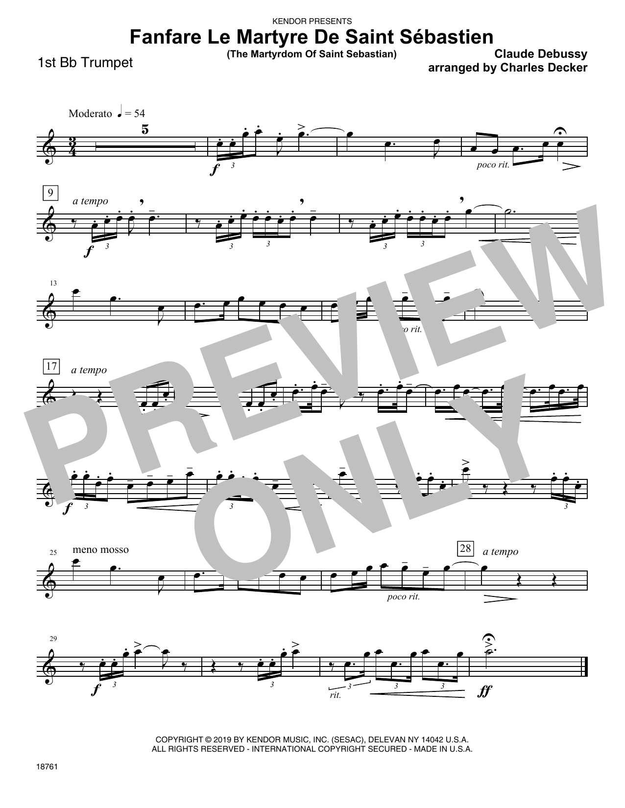 Download Charles Decker Fanfare Le Martyre De Saint Sebastien ( Sheet Music