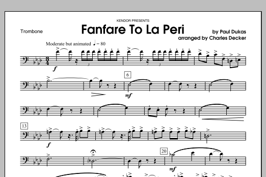 Download Charles Decker Fanfare To La Peri - Trombone Sheet Music