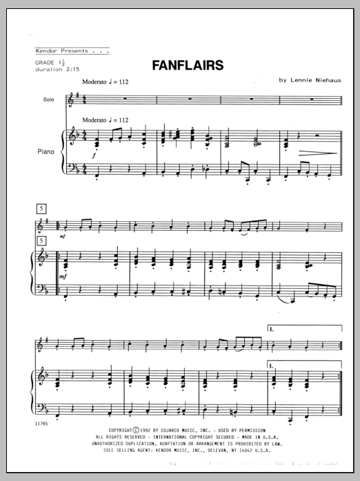 Download Niehaus Fanflairs - Piano Sheet Music
