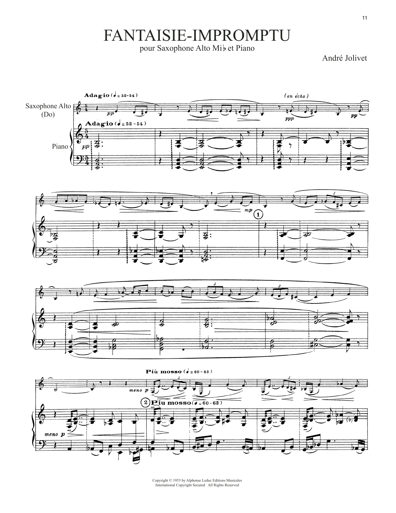 Andre Jolivet Fantaisie-Impromptu sheet music notes printable PDF score