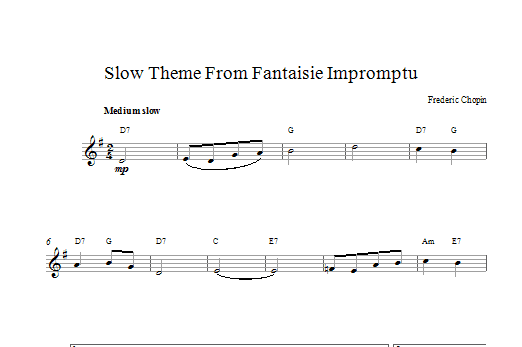 Download Frederic Chopin Slow Theme from Fantaisie Impromptu Sheet Music
