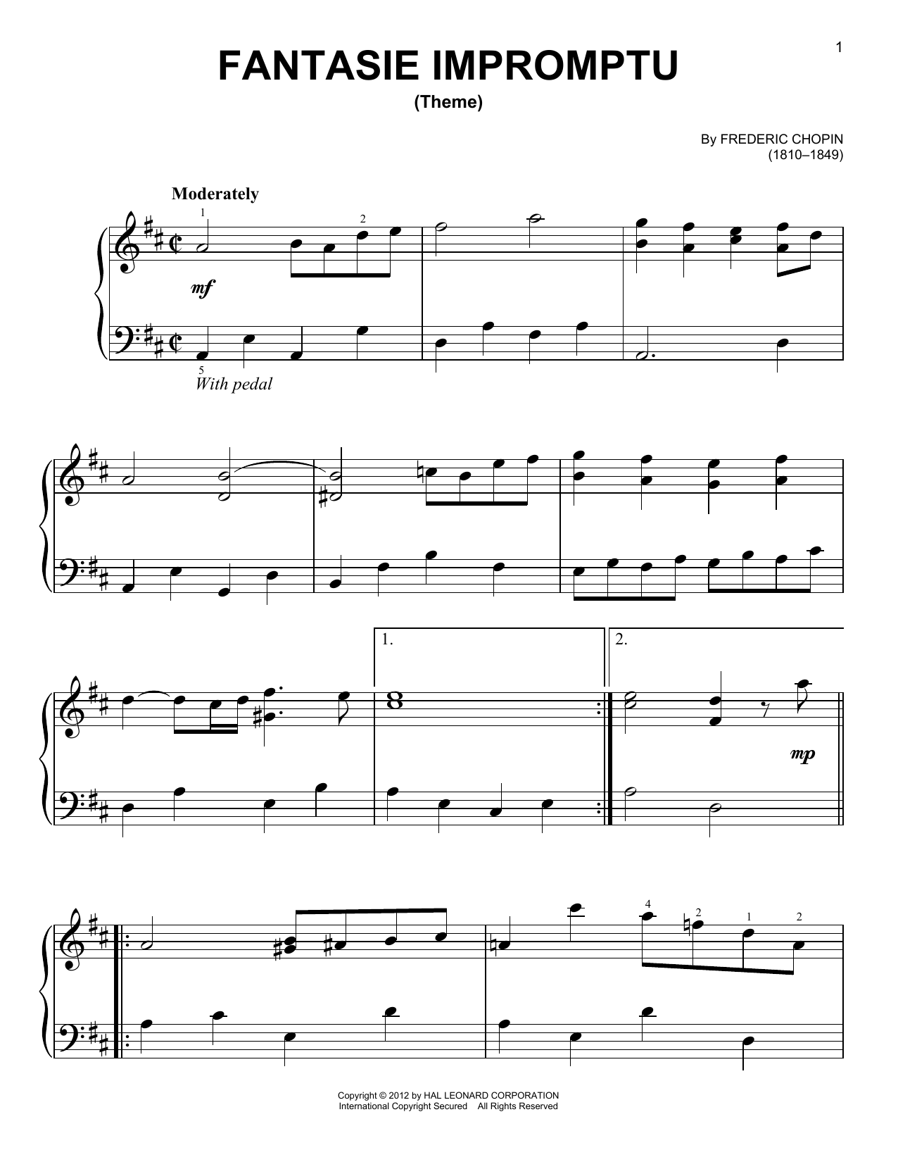 Download Frederic Chopin Fantasie Impromptu, Op. 66 Sheet Music
