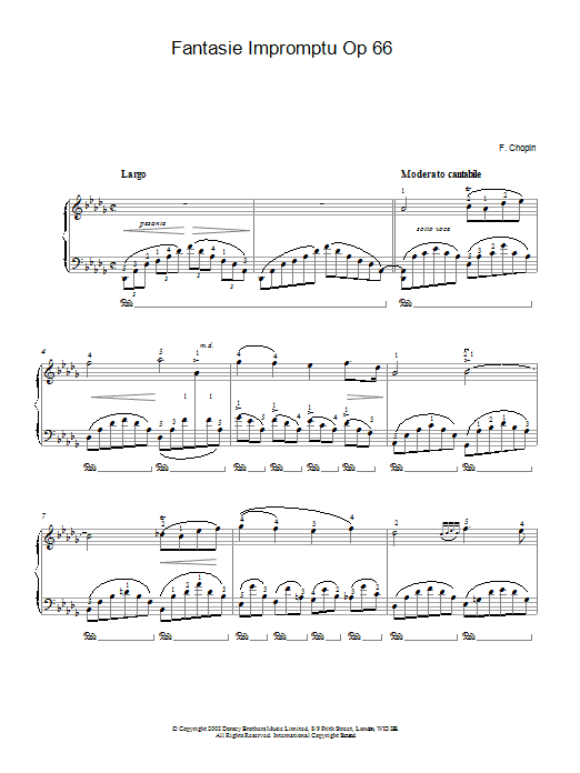 Download Frederic Chopin Fantasie Impromptu Op. 66 (Largo) Sheet Music