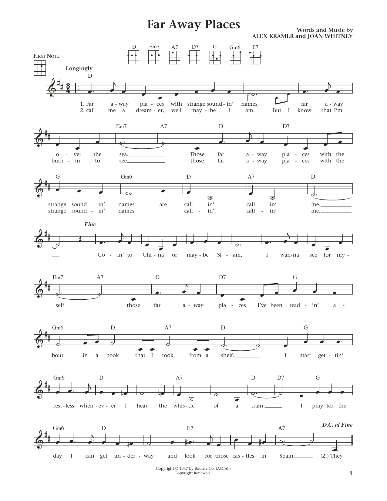 Download Jim Beloff Far Away Places (from The Daily Ukulele Sheet Music