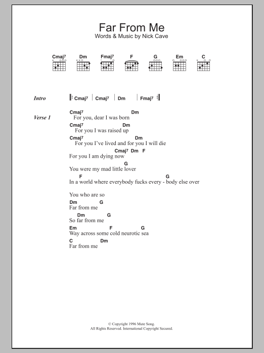 Download Nick Cave & The Bad Seeds Far From Me Sheet Music