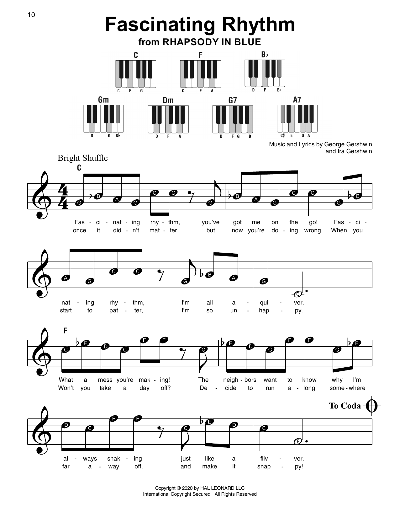 Download George Gershwin & Ira Gershwin Fascinating Rhythm (from Rhapsody in Bl Sheet Music