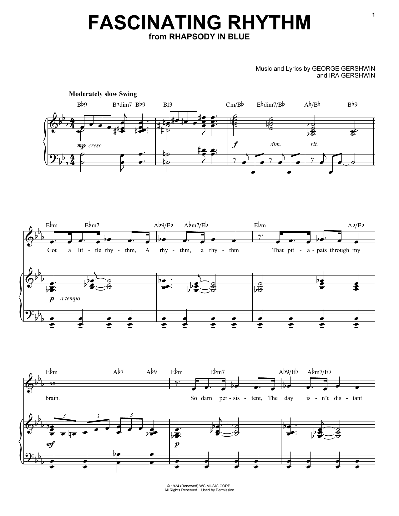 Download George Gershwin Fascinating Rhythm [Jazz version] (arr. Sheet Music