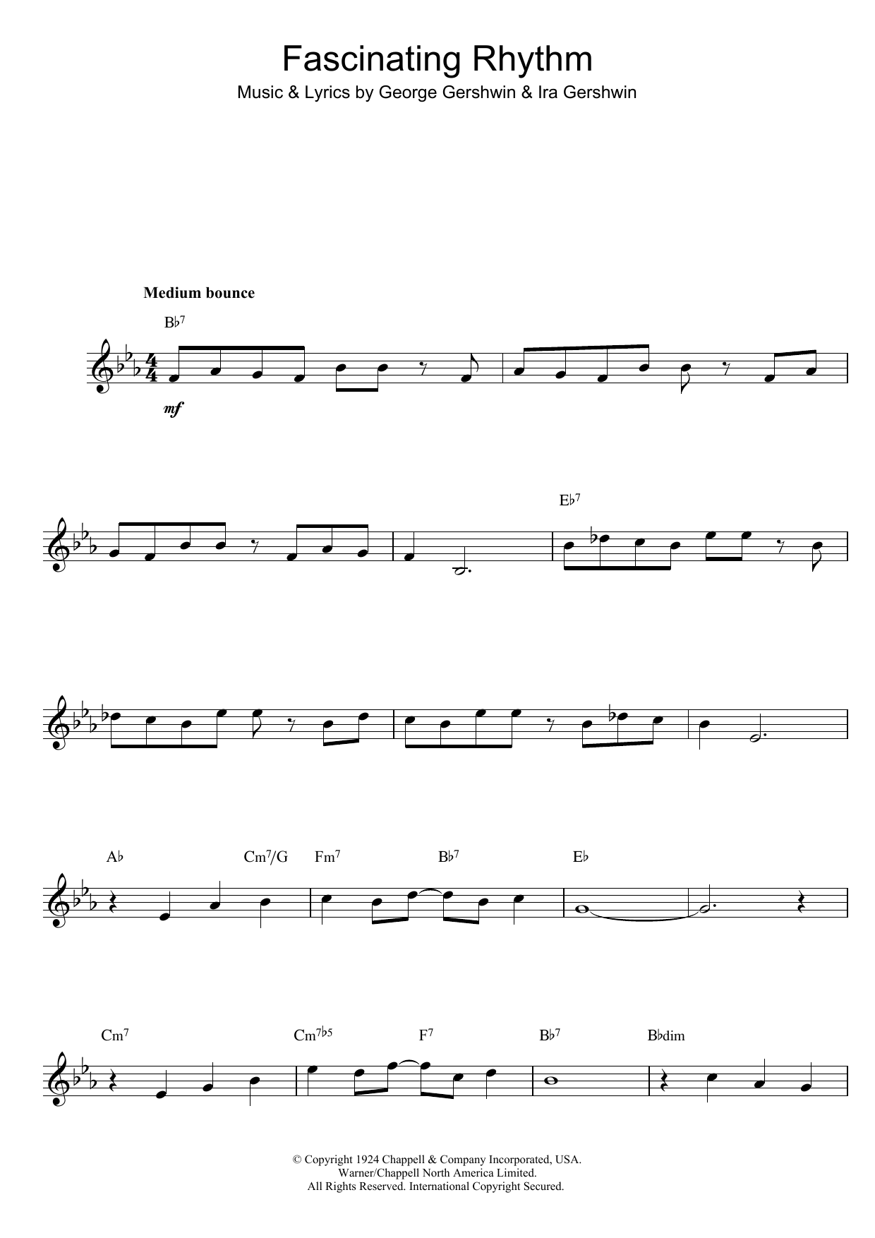 Download George Gershwin Fascinating Rhythm Sheet Music