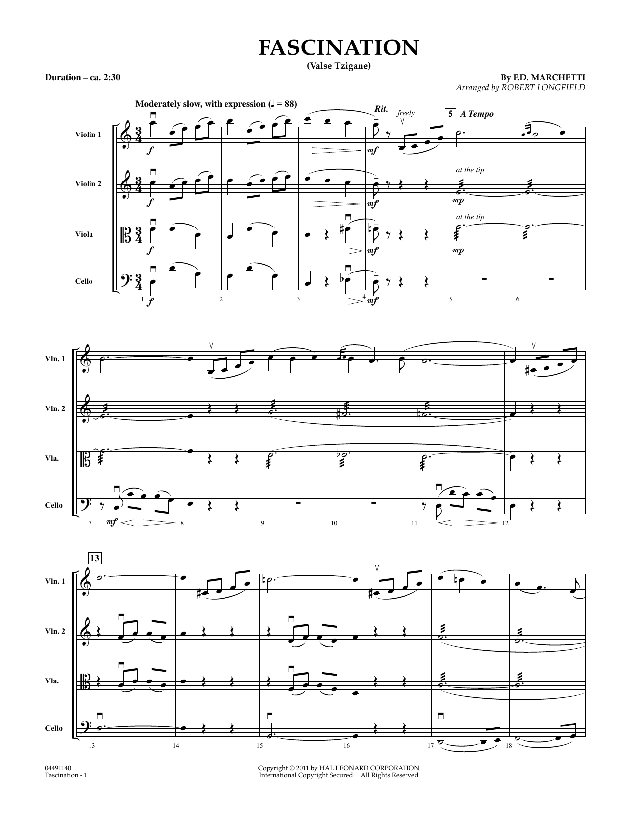 Download Robert Longfield Fascination (Valse Tzigane) - Conductor Sheet Music