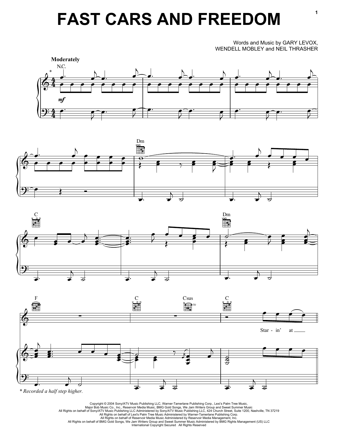 Download Rascal Flatts Fast Cars And Freedom Sheet Music