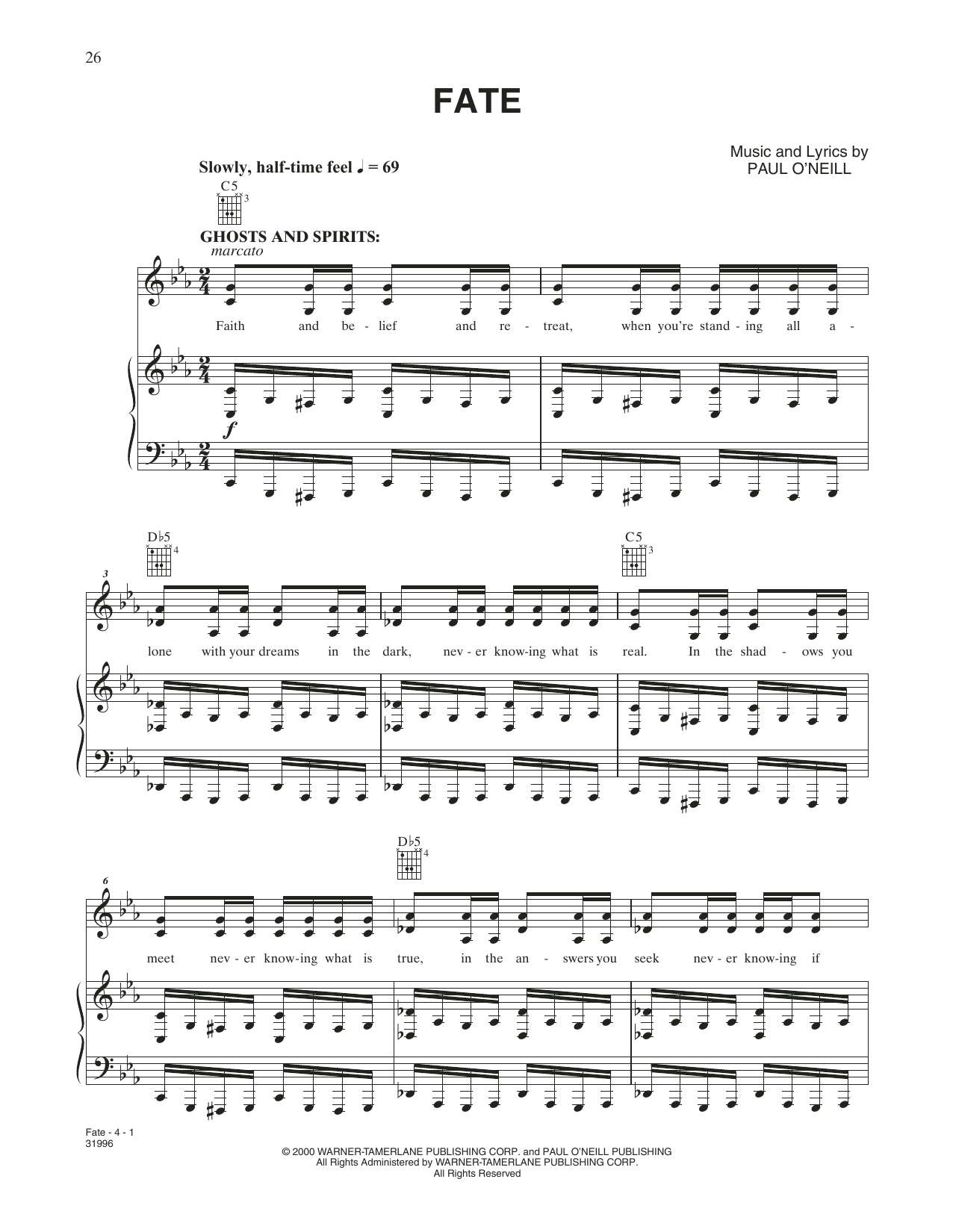 Download Trans-Siberian Orchestra Fate Sheet Music