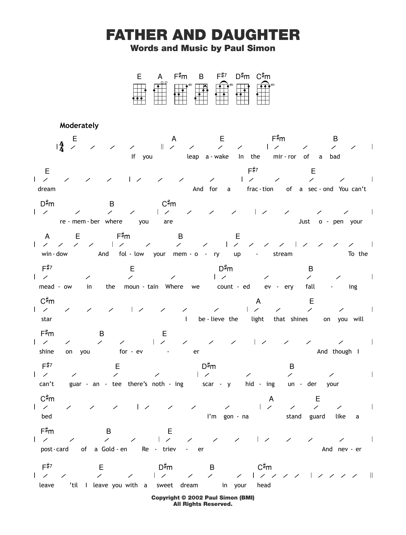 Download Paul Simon Father And Daughter Sheet Music