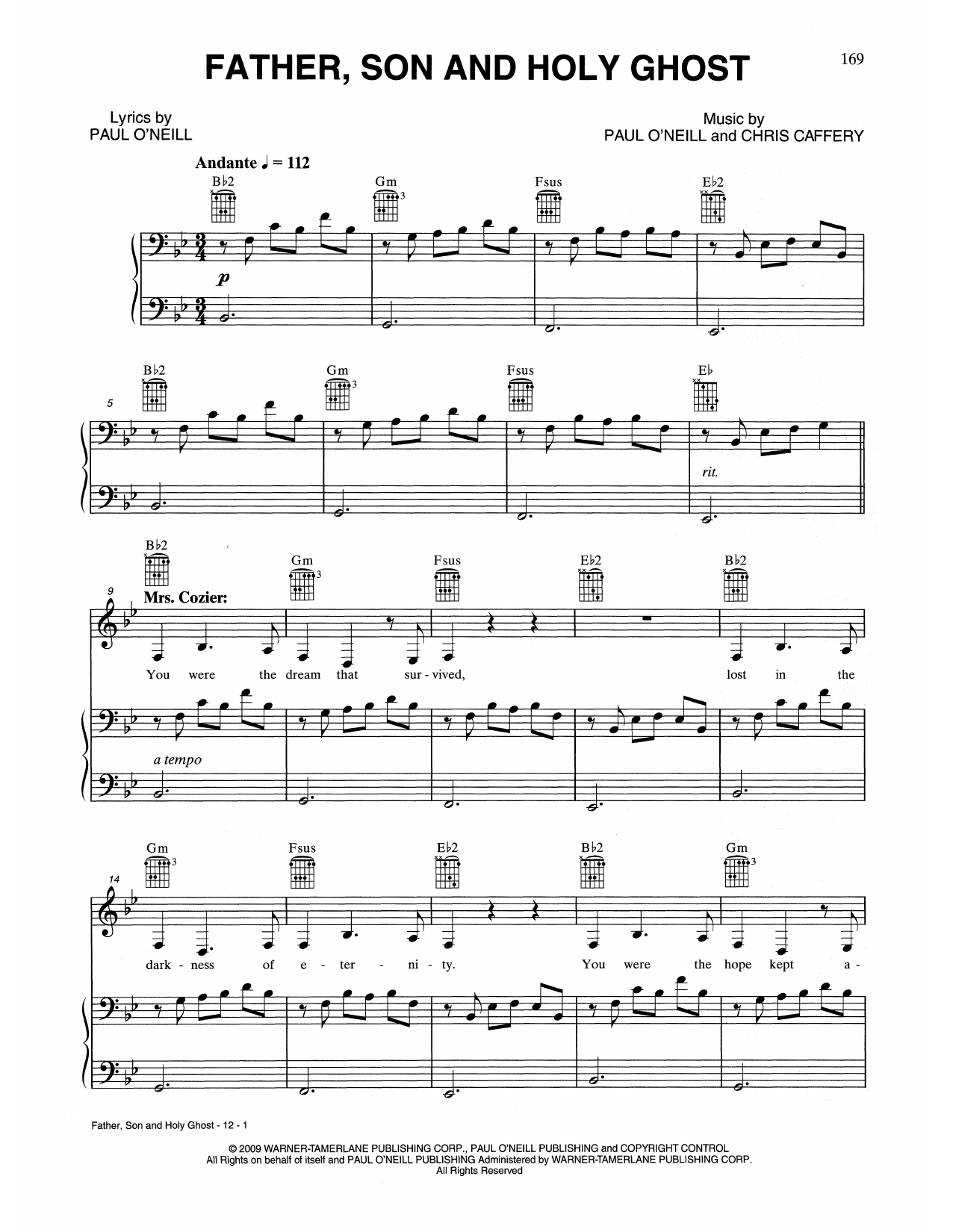 Download Trans-Siberian Orchestra Father, Son And Holy Ghost Sheet Music