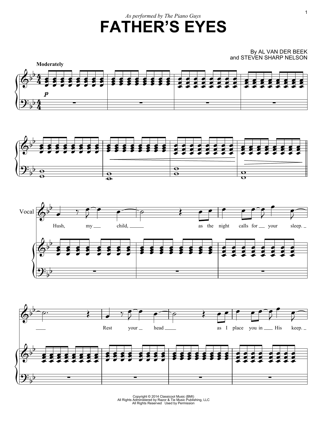 Download The Piano Guys Father's Eyes Sheet Music