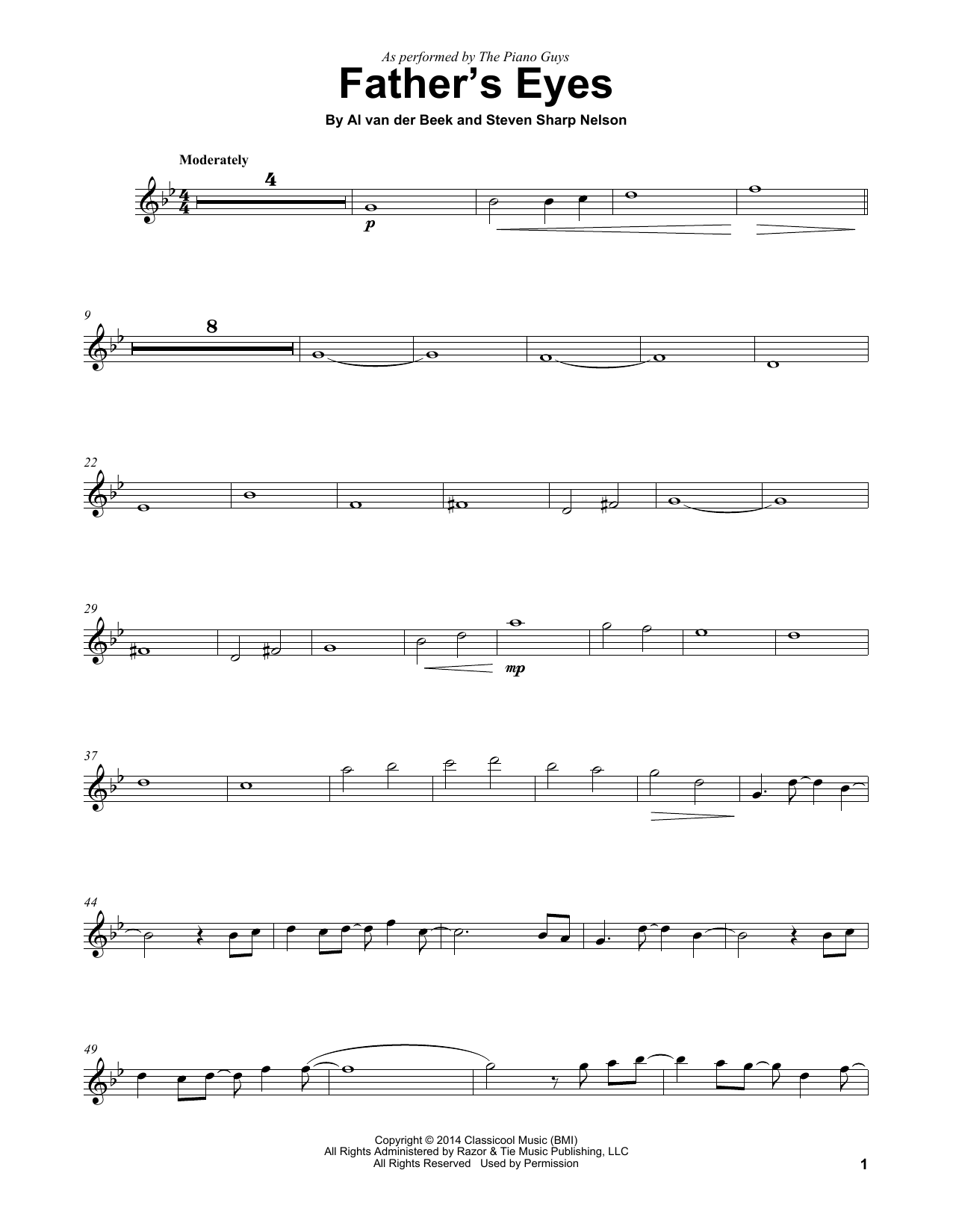 Download The Piano Guys Father's Eyes Sheet Music