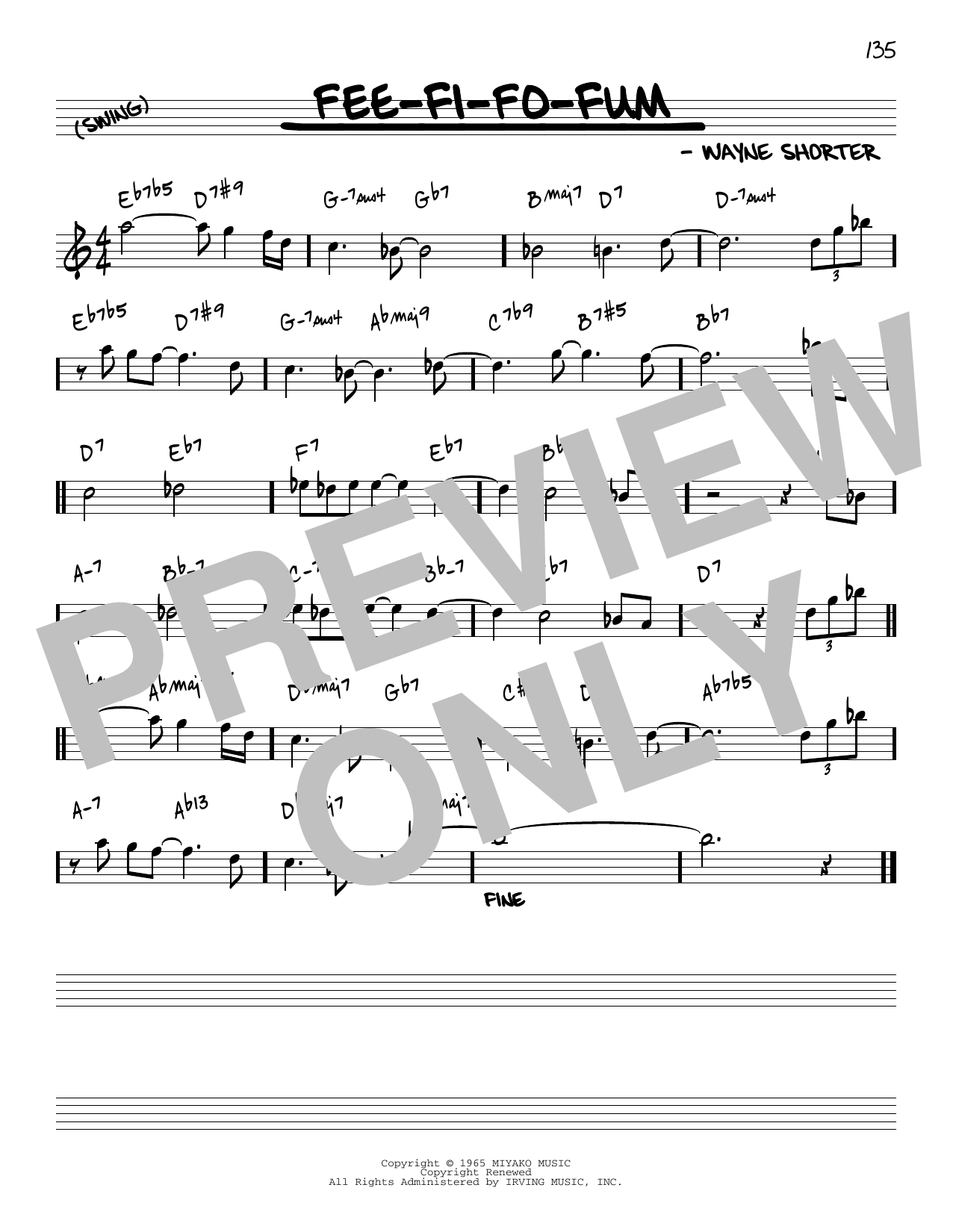 Download Wayne Shorter Fee-Fi-Fo-Fum [Reharmonized version] (a Sheet Music