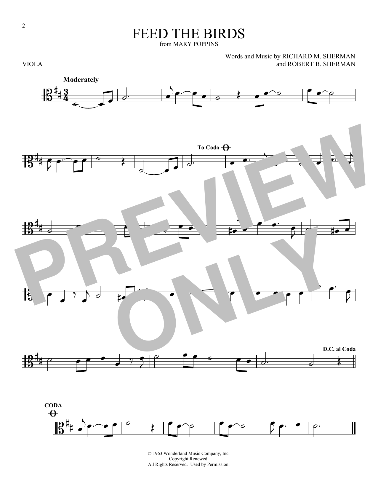 Download Robert B. Sherman Feed The Birds (Tuppence A Bag) (from M Sheet Music