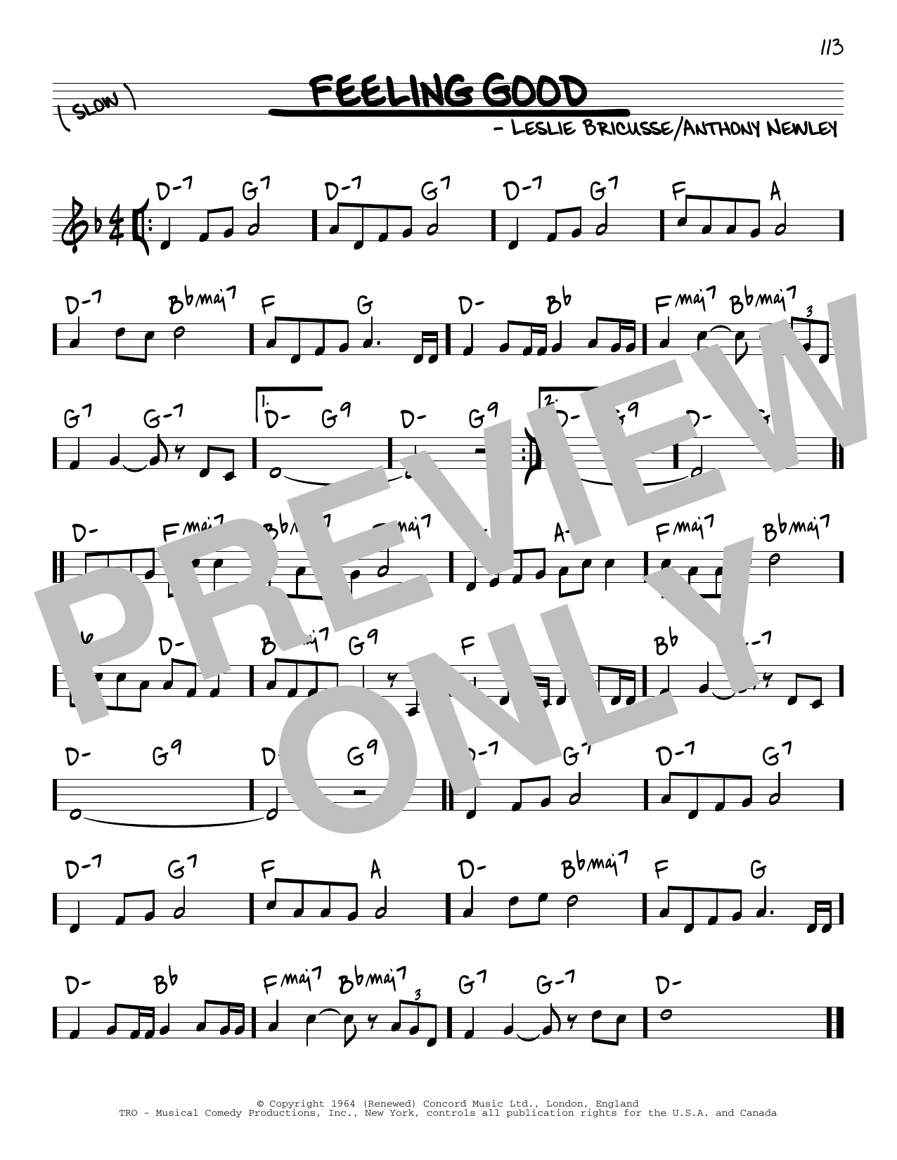 Download Leslie Bricusse and Anthony Newley Feeling Good Sheet Music