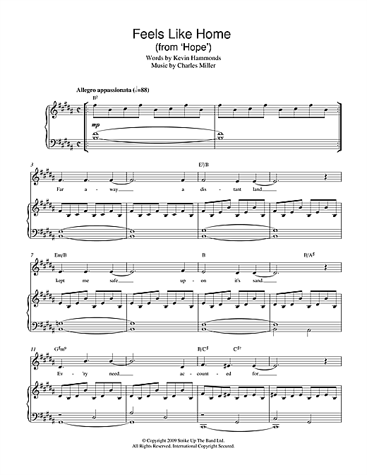 Download Charles Miller & Kevin Hammonds Feels Like Home (from Hope) Sheet Music