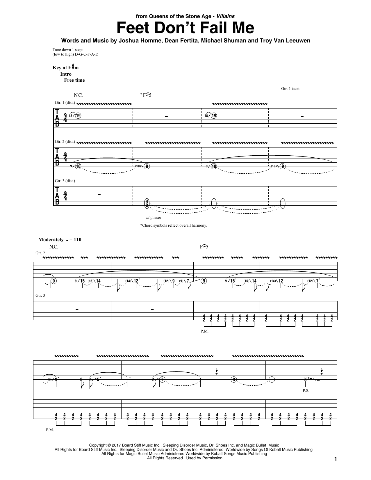 Download Queens Of The Stone Age Feet Don't Fail Me Sheet Music
