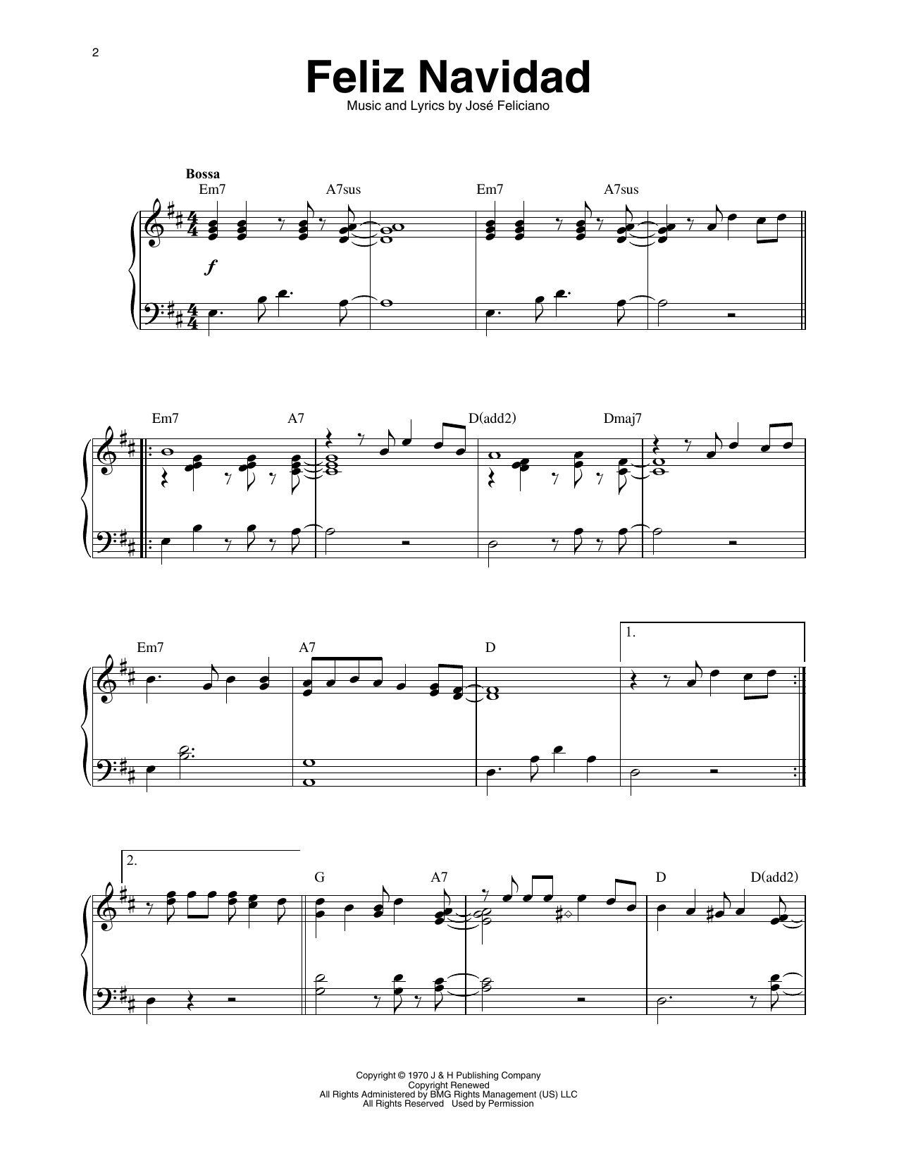 Jose Feliciano Feliz Navidad (arr. Maeve Gilchrist) sheet music notes printable PDF score