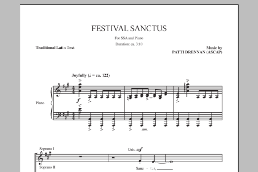 Download Patti Drennan Festival Sanctus Sheet Music