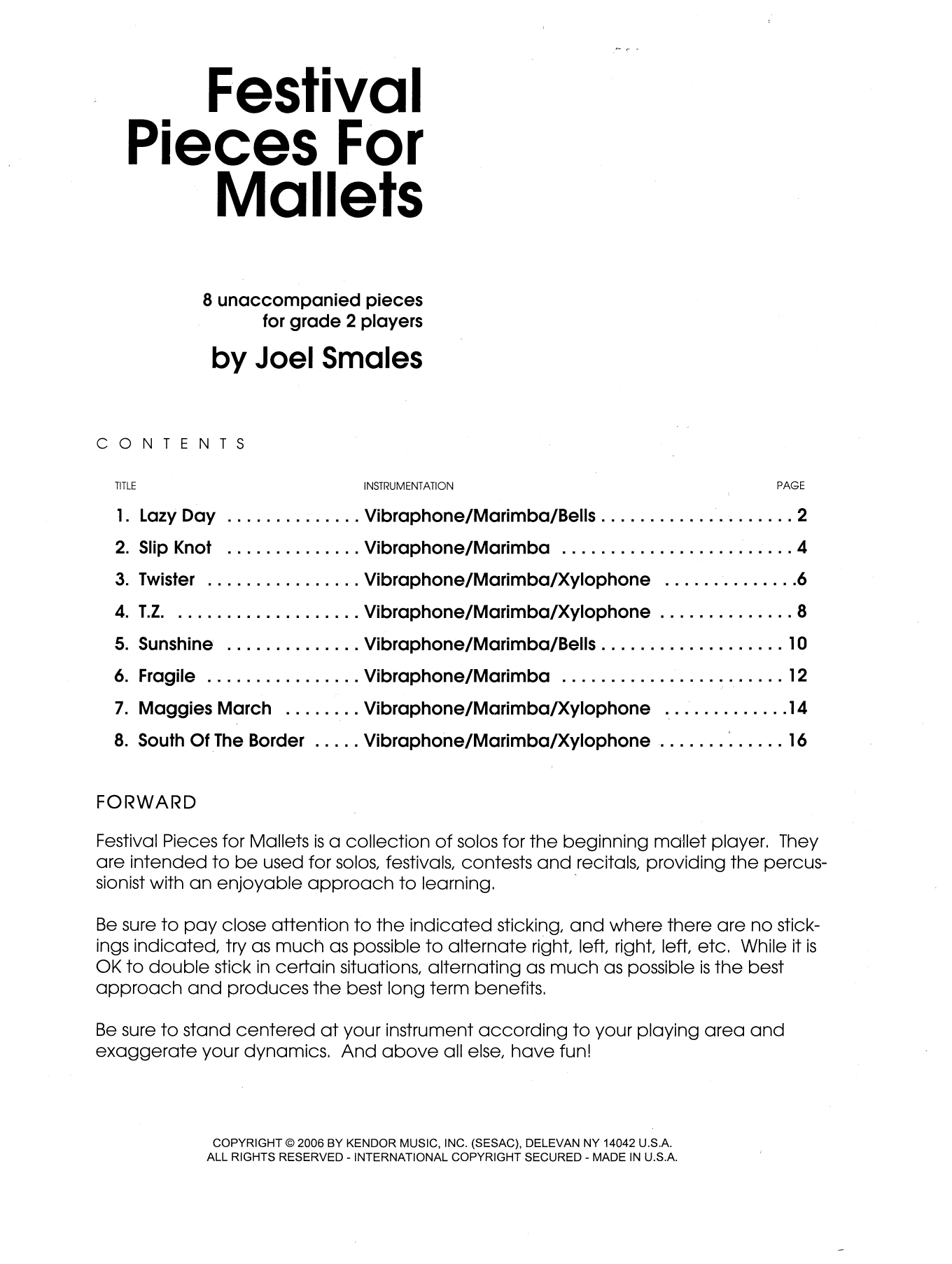 Download Joel Smales Festival Pieces For Mallets Sheet Music
