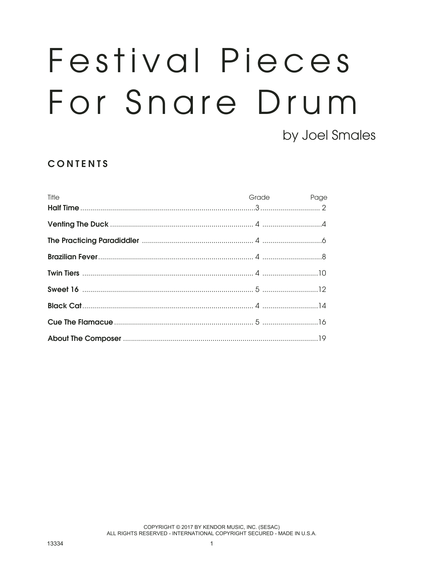 Download Joel Smales Festival Pieces For Snare Drum Sheet Music