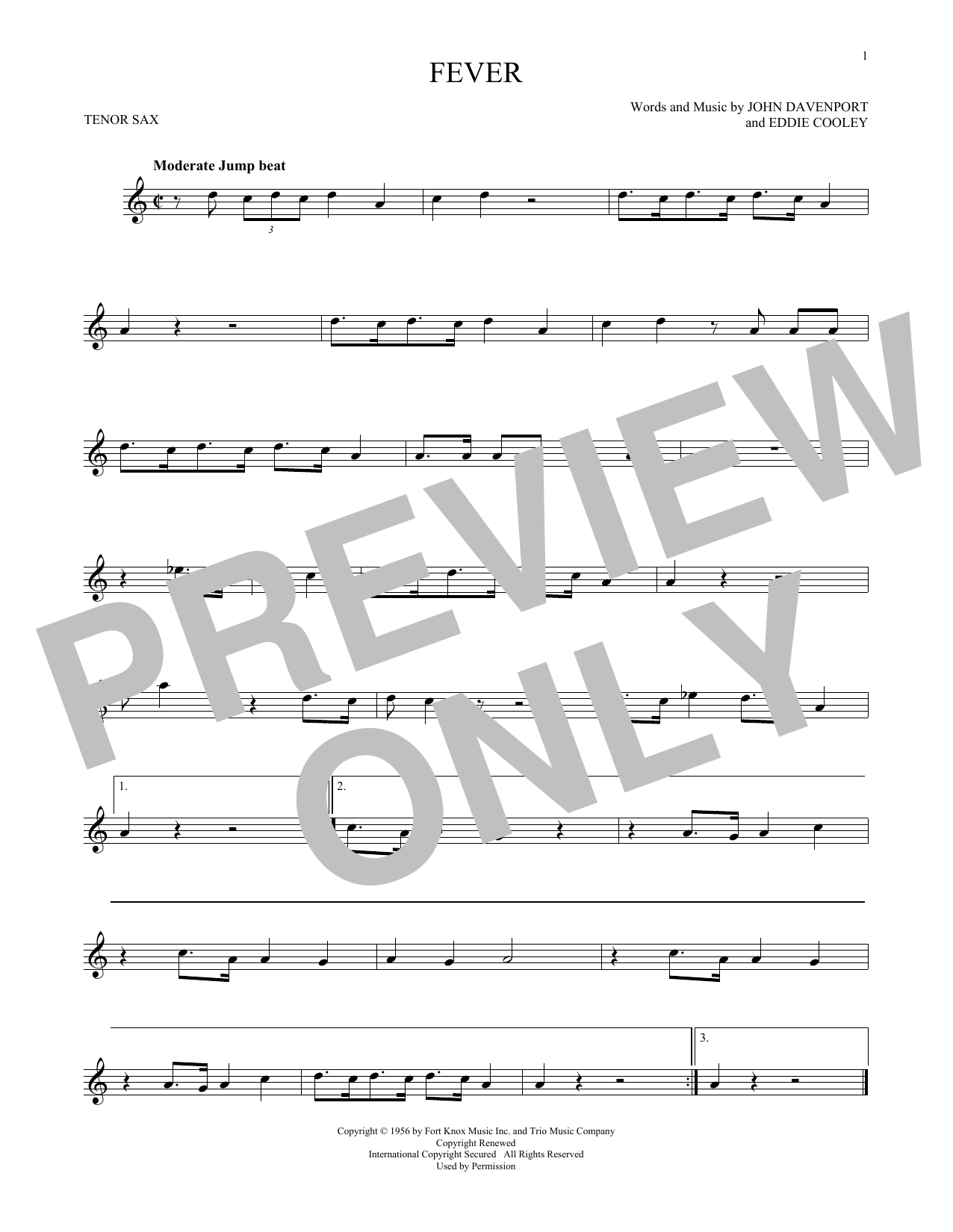 Download Eddie Cooley Fever Sheet Music
