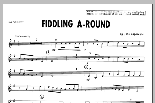 Download Caponegro Fiddling A-Round - 1st Violin Sheet Music