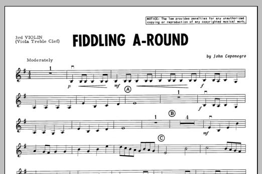 Download Caponegro Fiddling A-Round - 3rd Violin Sheet Music
