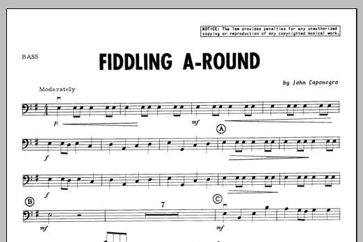 Download Caponegro Fiddling A-Round - Bass Sheet Music