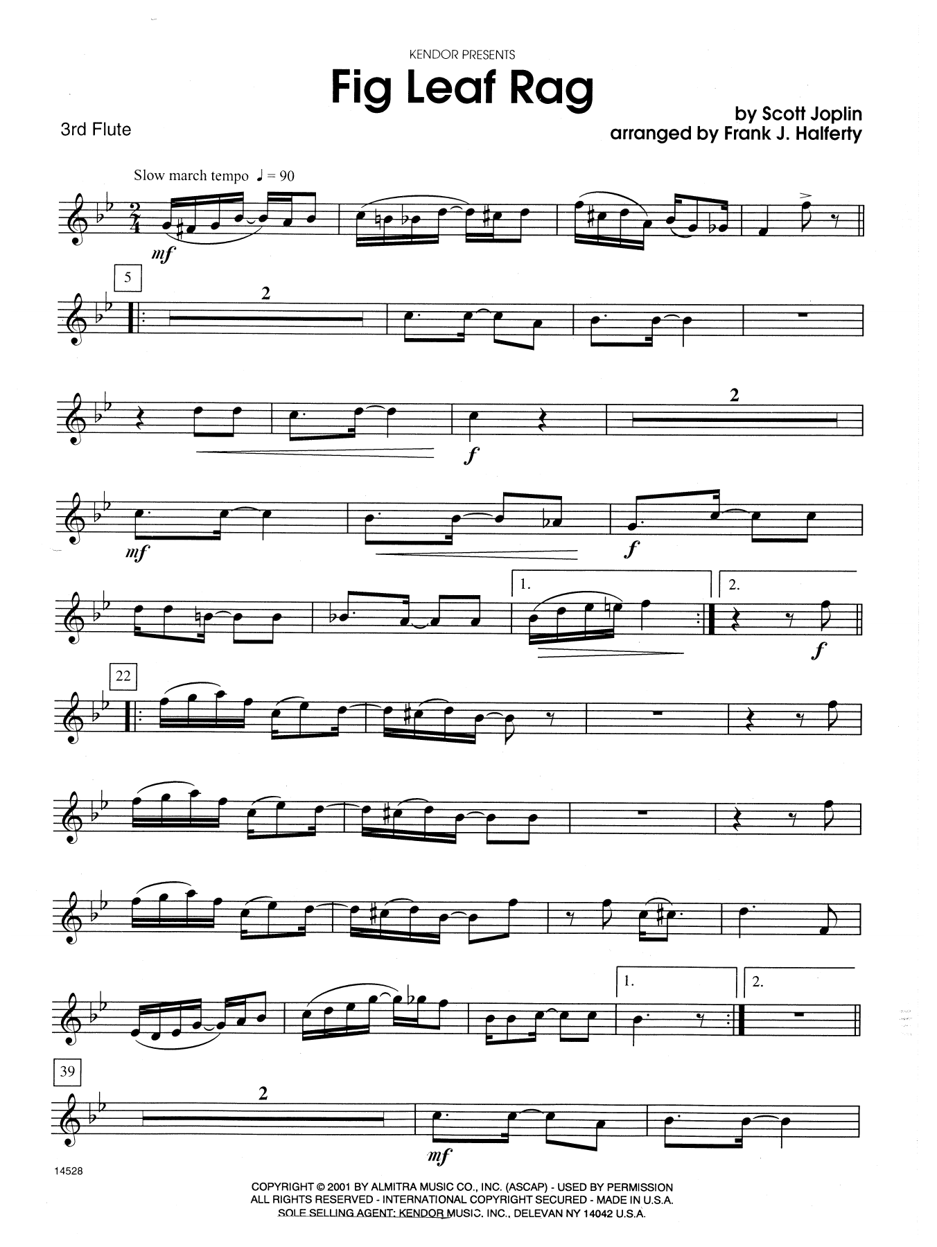 Download Frank J. Halferty Fig Leaf Rag - 3rd C Flute Sheet Music