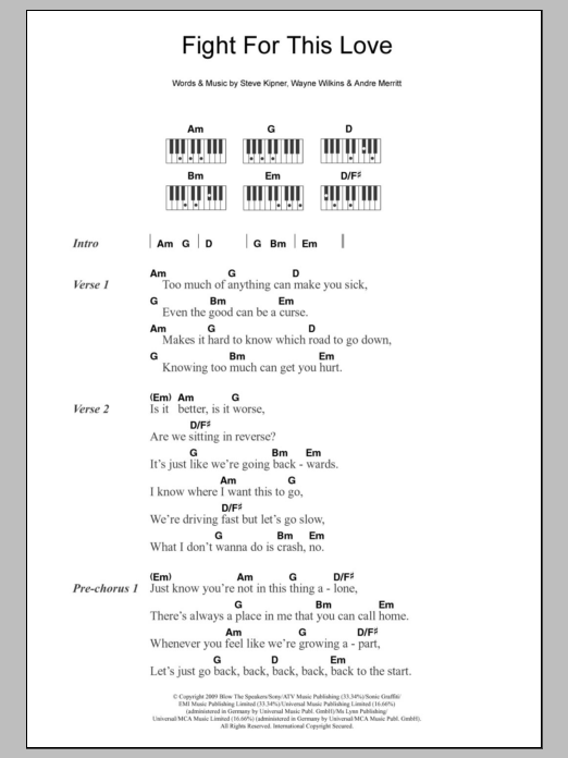Download Cheryl Fight For This Love Sheet Music