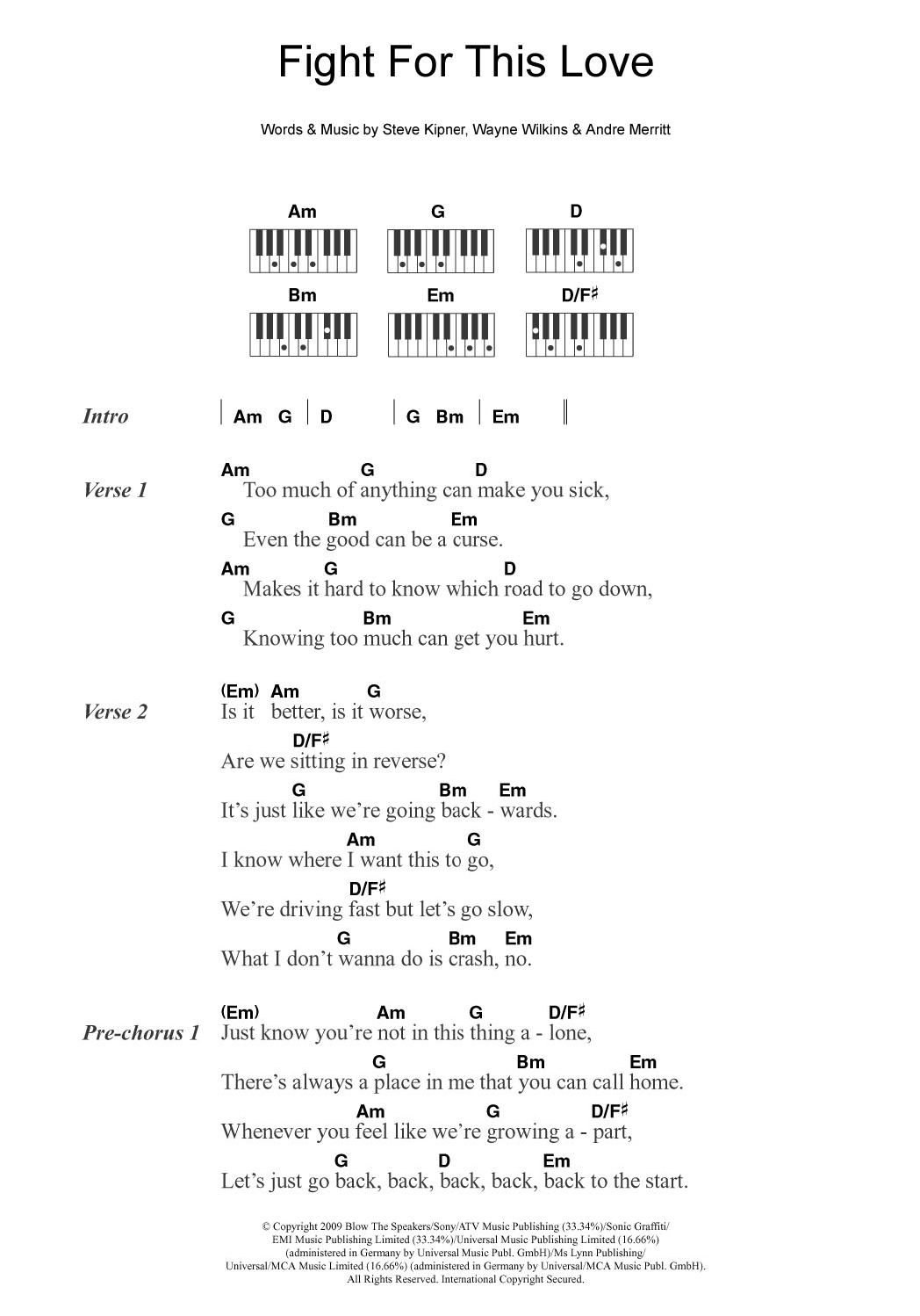 Download Cheryl Fight For This Love Sheet Music