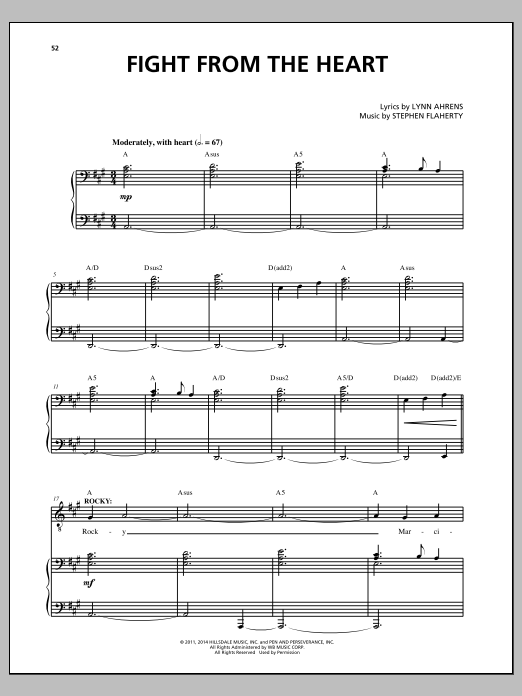 Download Stephen Flaherty Fight From The Heart Sheet Music