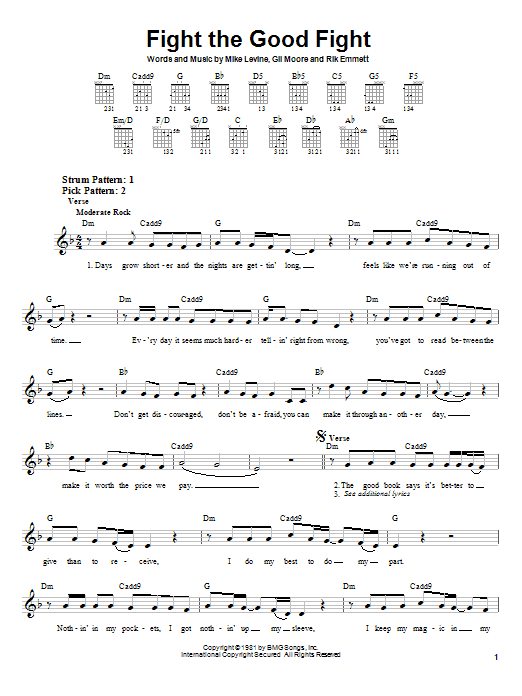 Download Triumph Fight The Good Fight Sheet Music