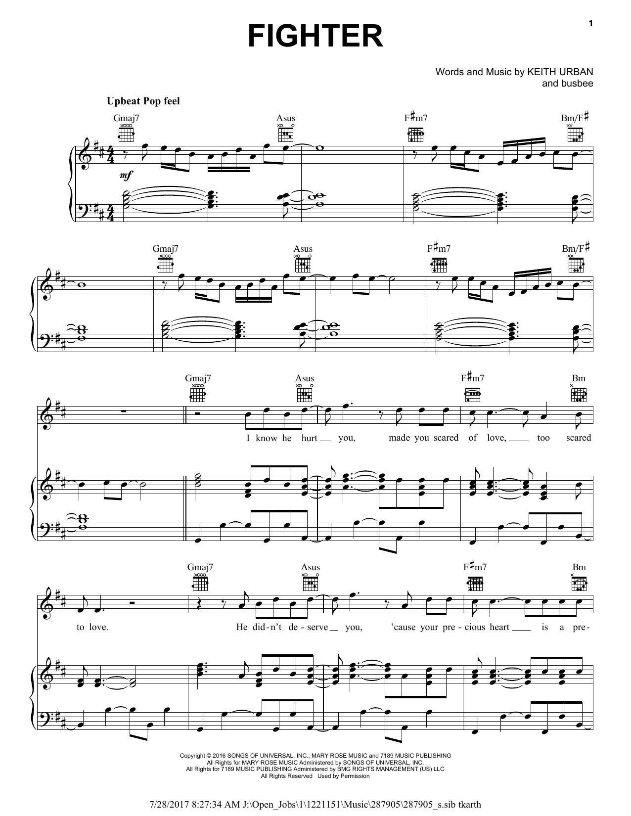 Download Keith Urban feat. Carrie Underwood Fighter Sheet Music