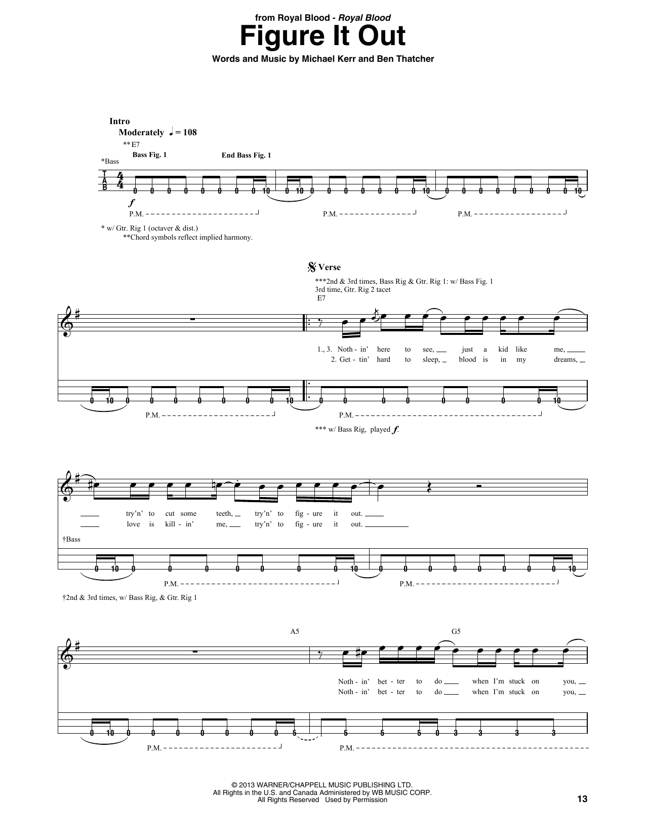 Download Royal Blood Figure It Out Sheet Music
