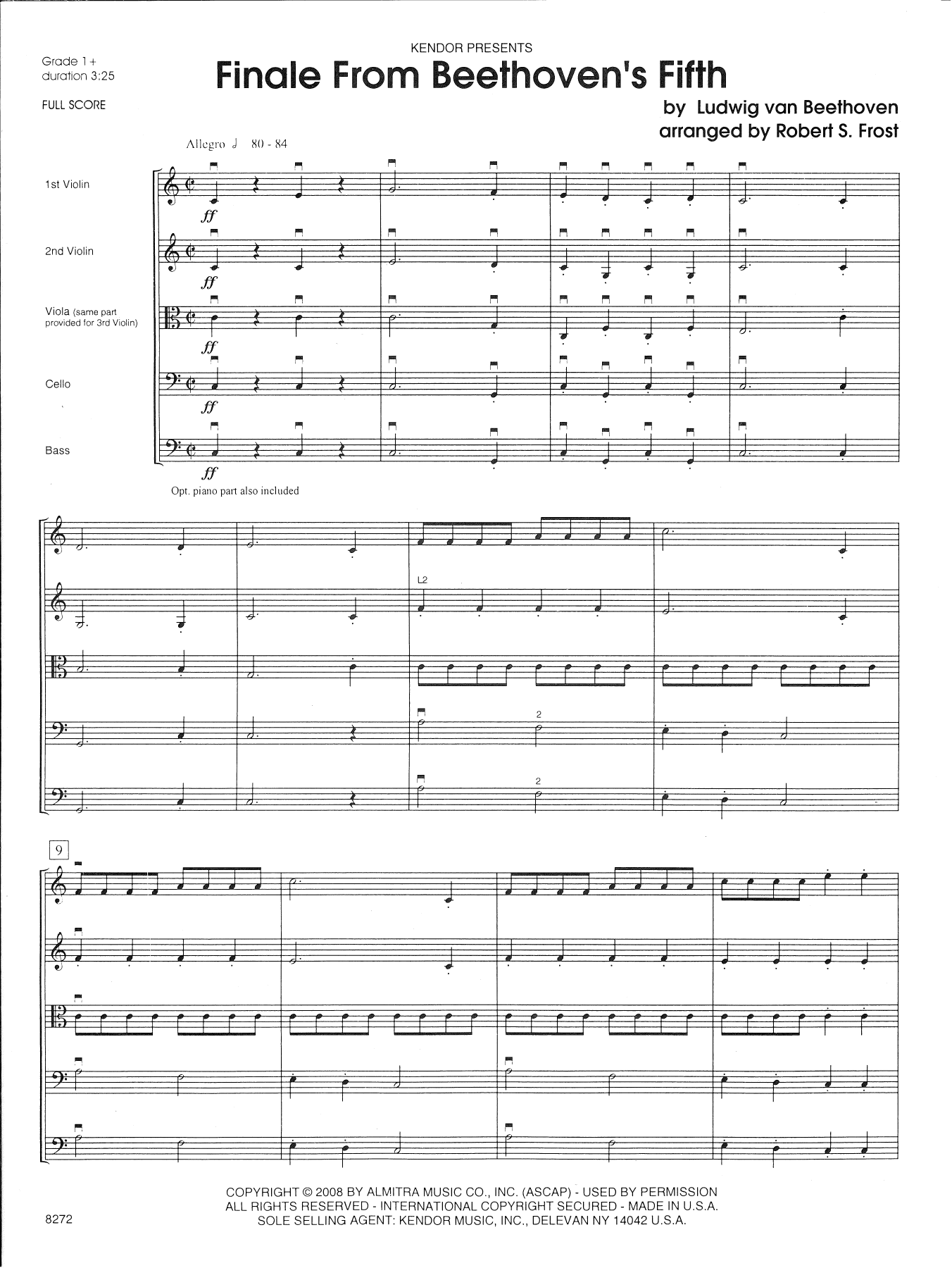 Download Ludwig van Beethoven Finale From Beethoven's Fifth - Full Sc Sheet Music